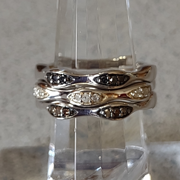 Sterling+Diamonds Stackers(8) - Picture 2 of 7
